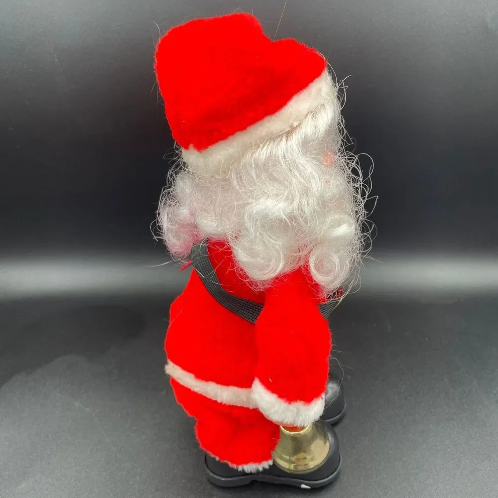 Vintage Holiday Santa Claus Wind Up Musical Moving Doll Display Or Repair